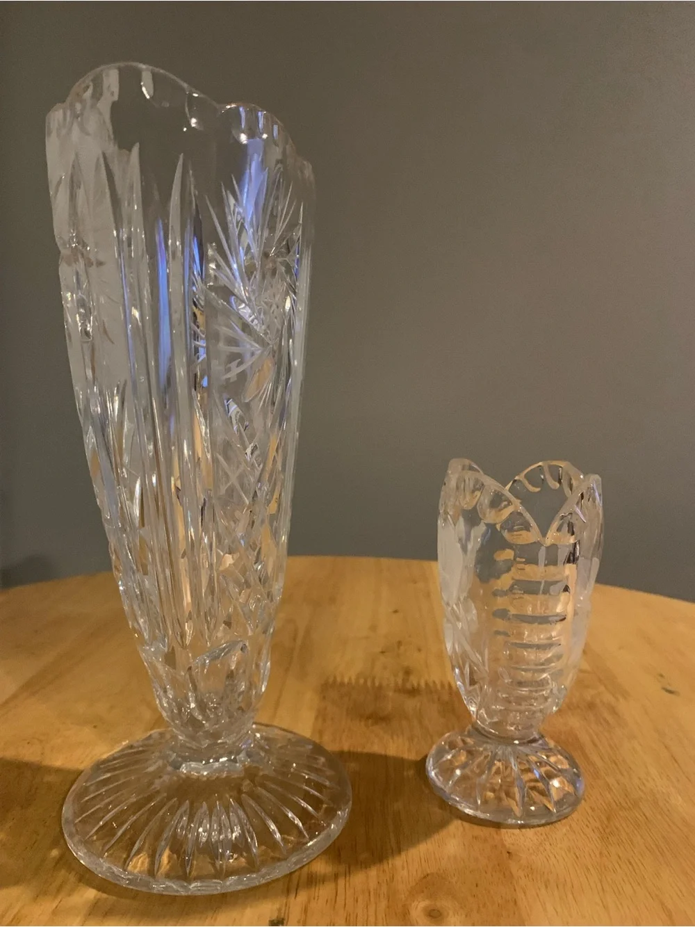 Two Crystal Vases